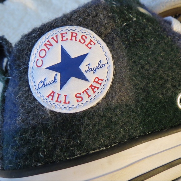Converse Gray and Green High-Top Sneakers - Picture 4 of 9